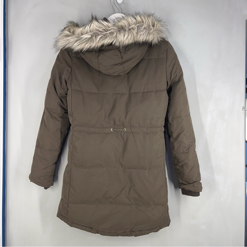 H&M Divided Long Winter Coat with Faux Fur Hood Size 4 - Picture 8 of 14